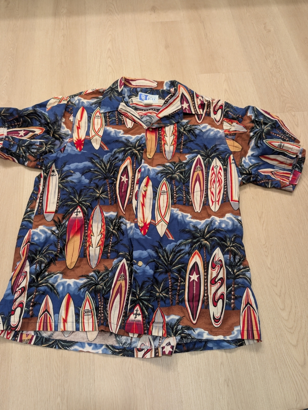 Styled By RJC XL Hawaii USA Surfboard Print Hawaiian Short Sleeve Button  Shirt